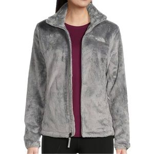 The North Face Osito Long Sleeve Raschel Fleece Zippered Jacket Gray Size Medium